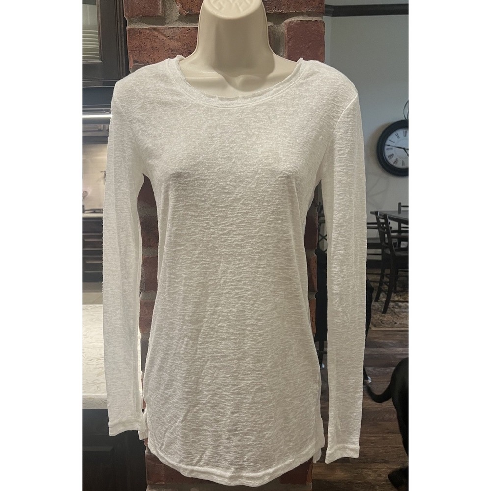 Summer & Sage Long Sleeve White T Shirt XS
